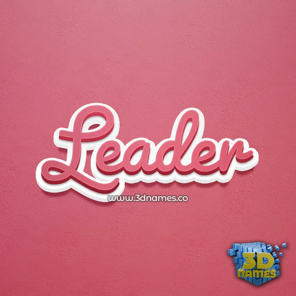 leader in Red Scribble style - 3D name wallpaper