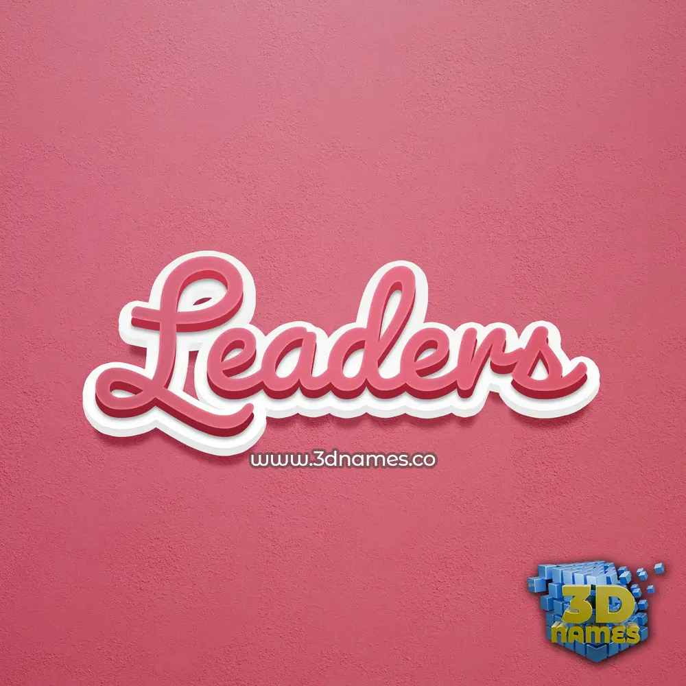leaders in Red Scribble style - 3D name wallpaper