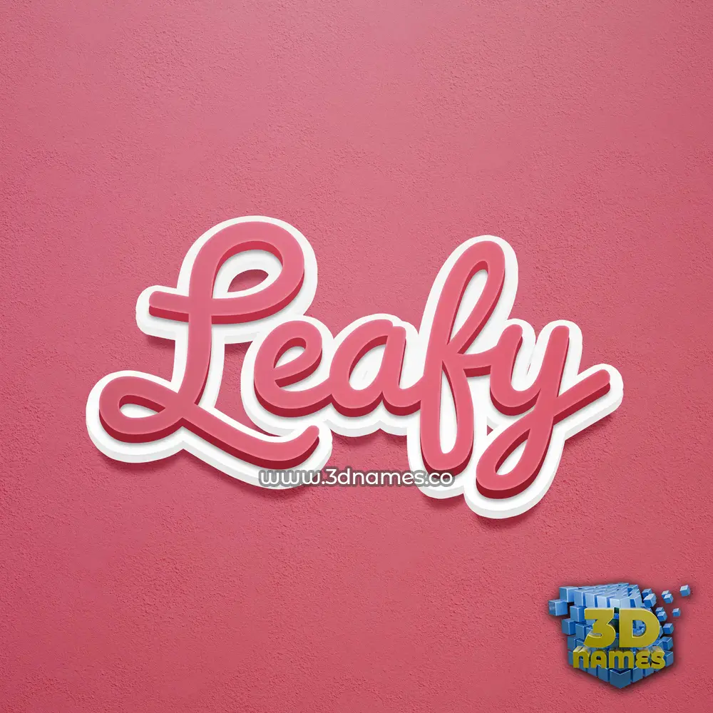 leafy in Red Scribble style - 3D name wallpaper
