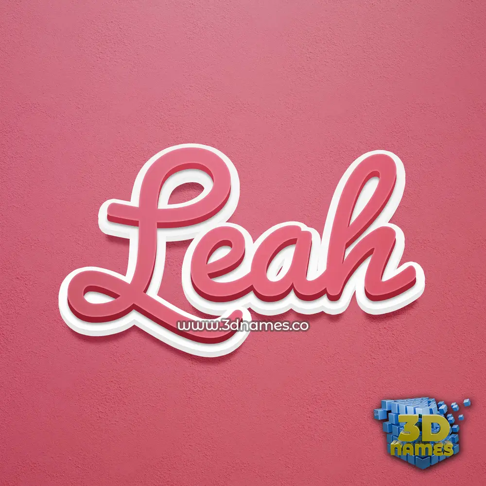 leah in Red Scribble style - 3D name wallpaper