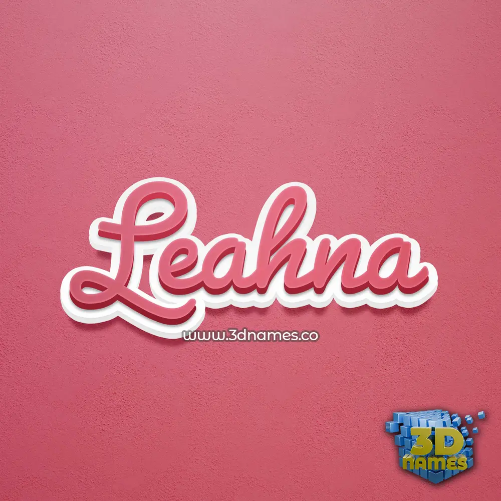 leahna in Red Scribble style - 3D name wallpaper