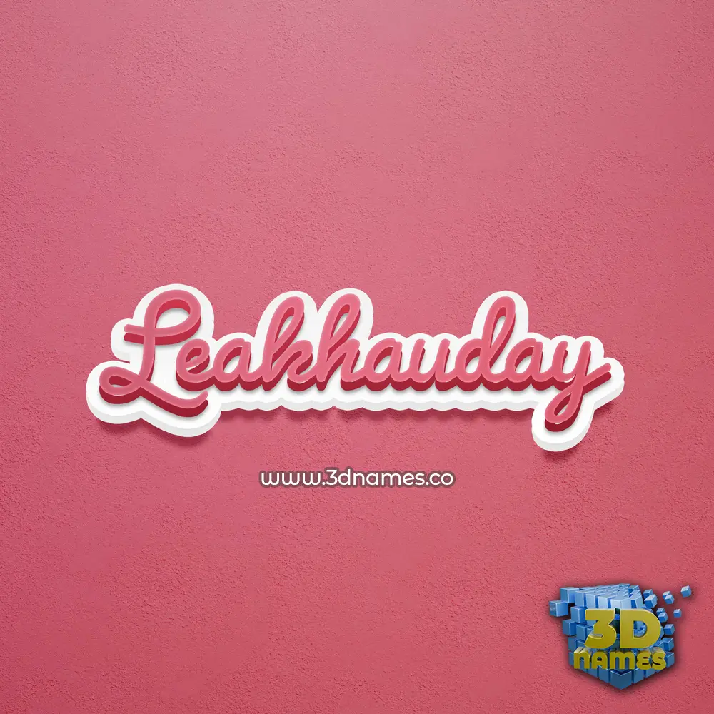 leakhauday in Red Scribble style - 3D name wallpaper