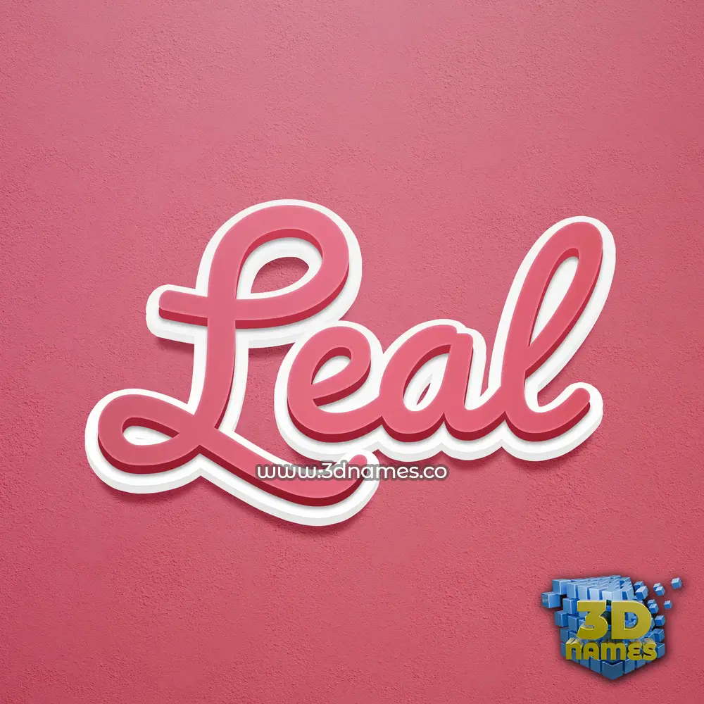 leal in Red Scribble style - 3D name wallpaper