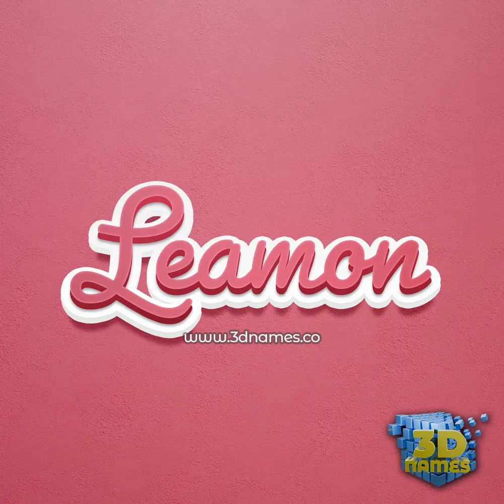 leamon in Red Scribble style - 3D name wallpaper