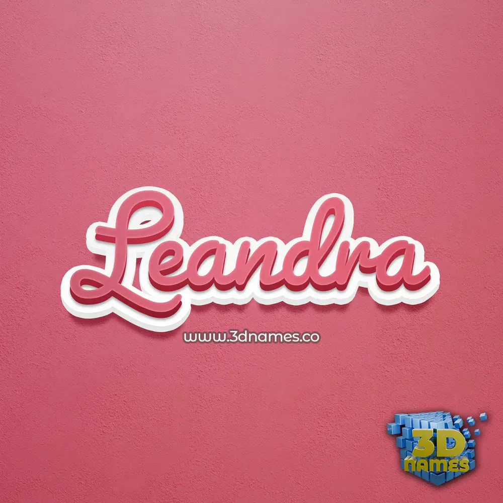leandra in Red Scribble style - 3D name wallpaper