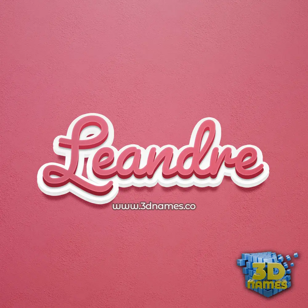 leandre in Red Scribble style - 3D name wallpaper