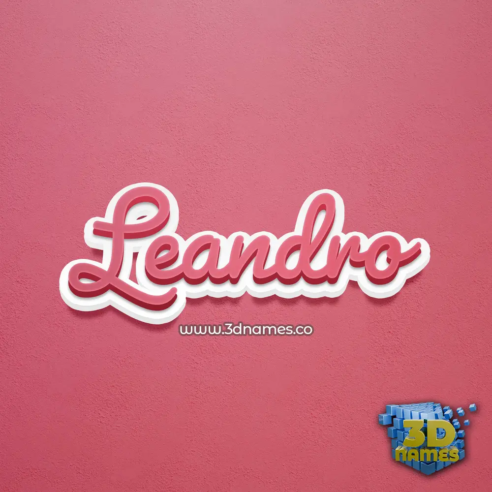 leandro in Red Scribble style - 3D name wallpaper