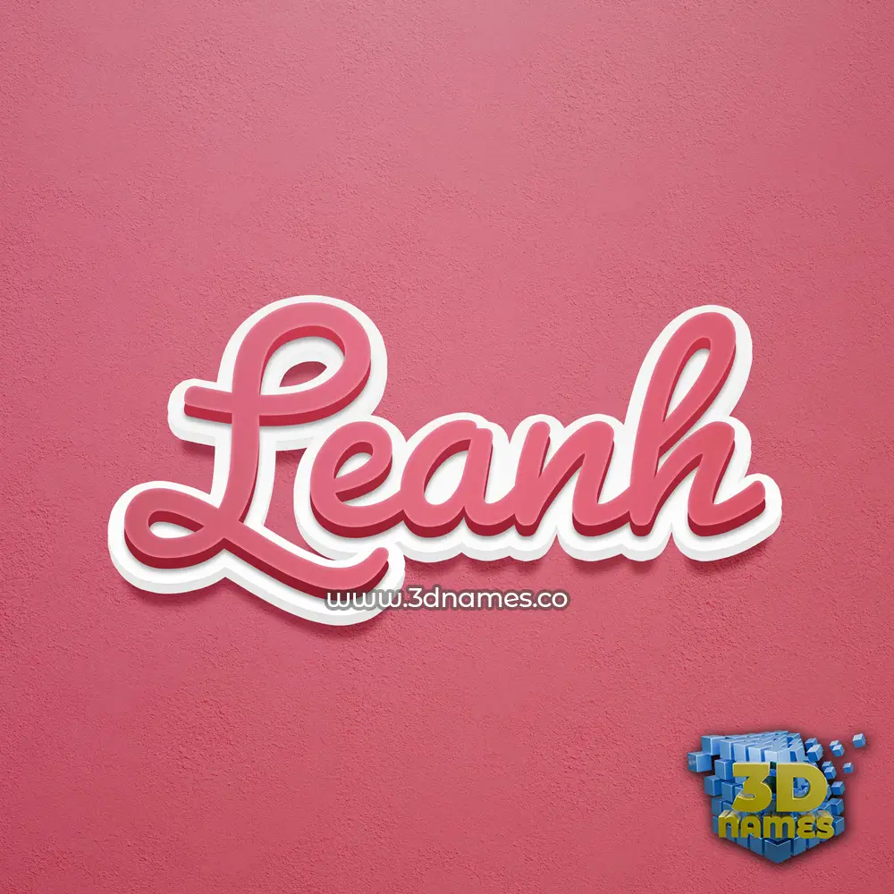 leanh in Red Scribble style - 3D name wallpaper