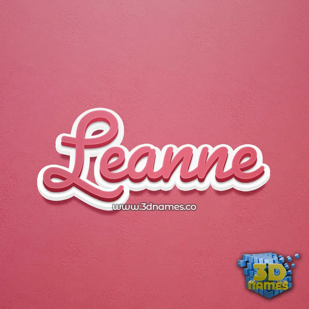 leanne in Red Scribble style - 3D name wallpaper