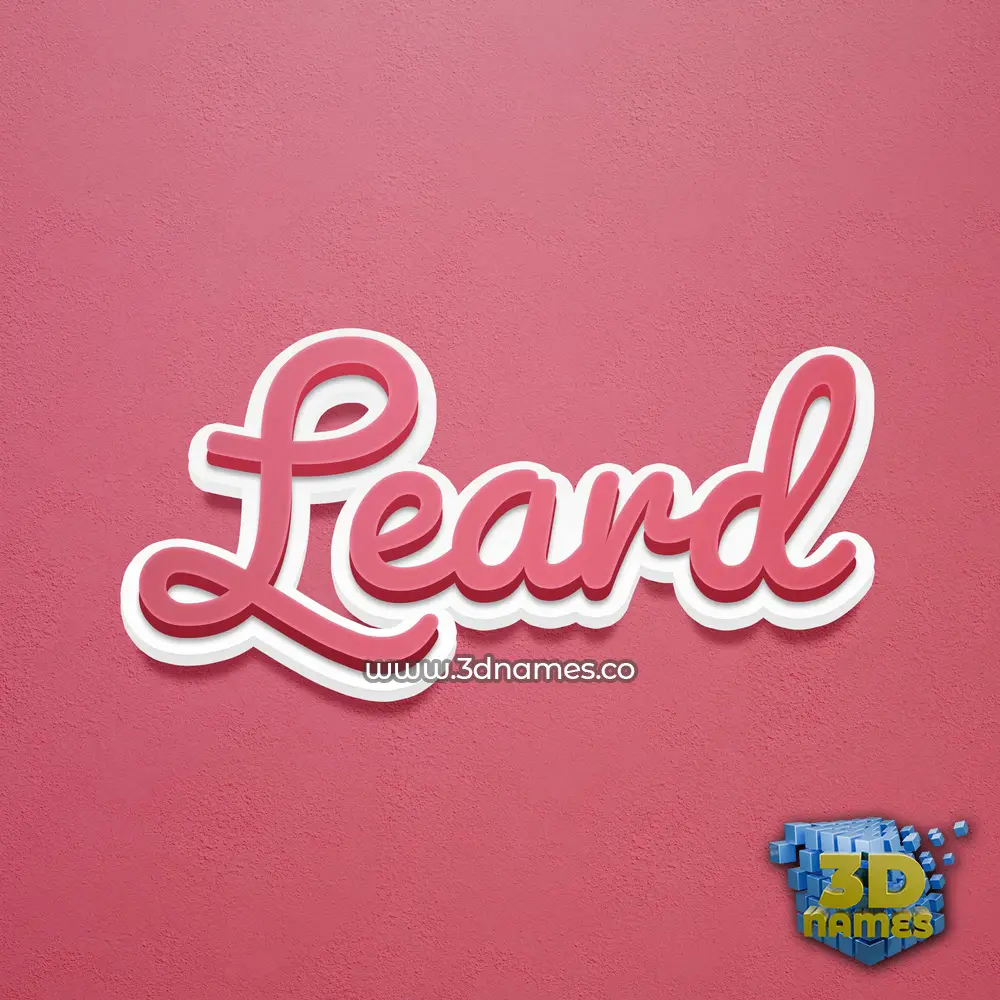 leard in Red Scribble style - 3D name wallpaper