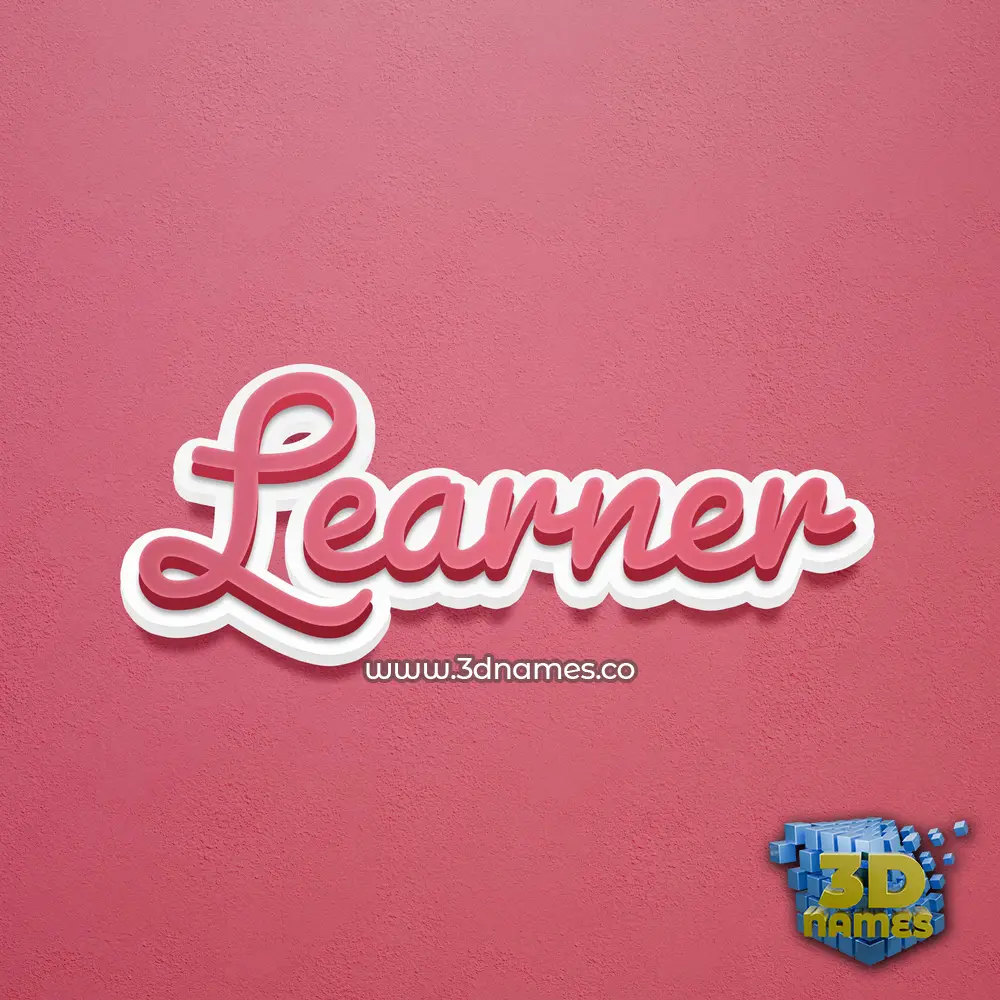 learner in Red Scribble style - 3D name wallpaper