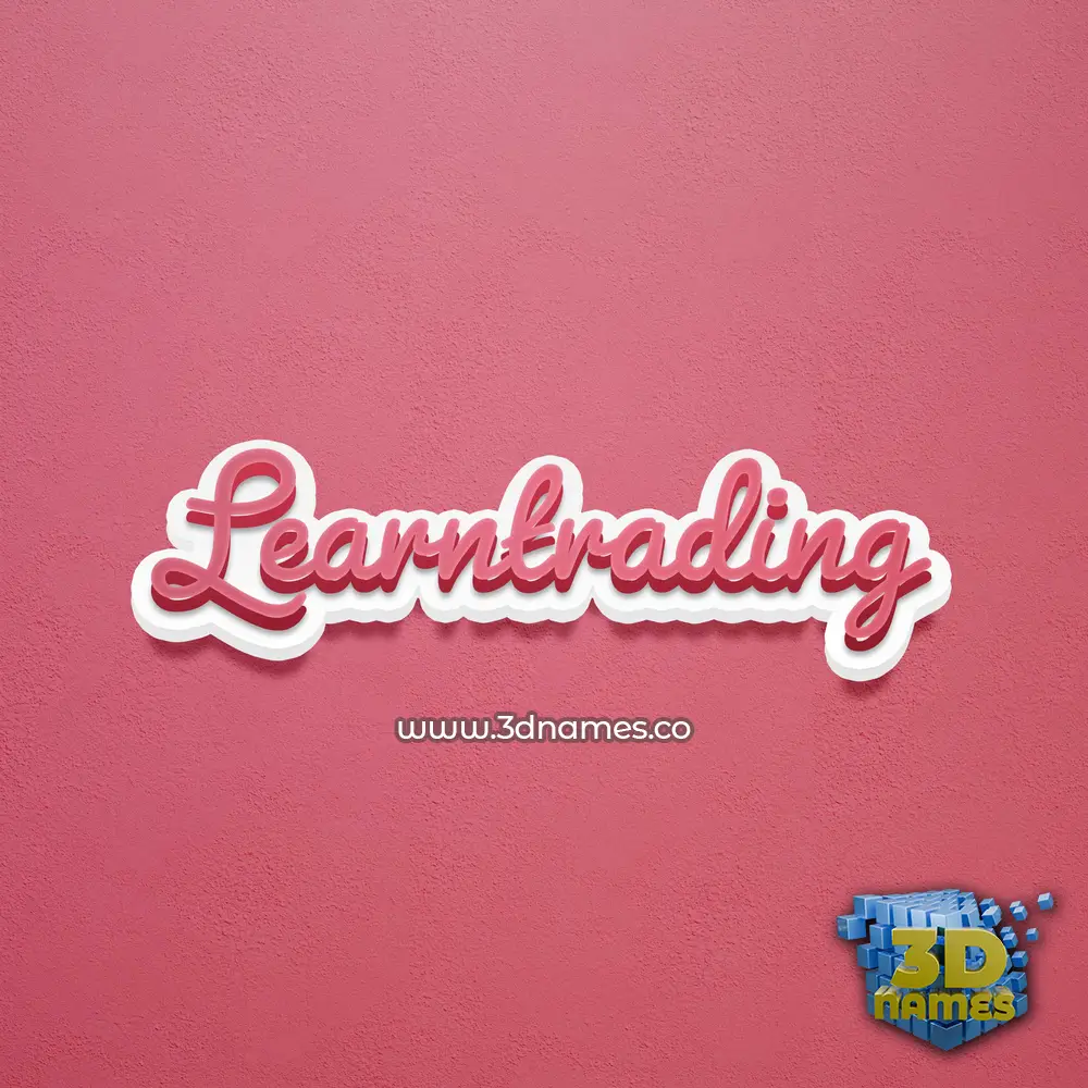 learntrading in Red Scribble style - 3D name wallpaper
