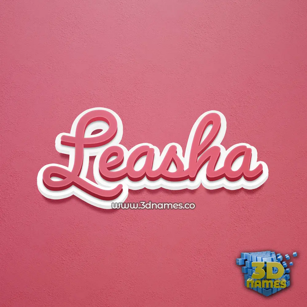leasha in Red Scribble style - 3D name wallpaper