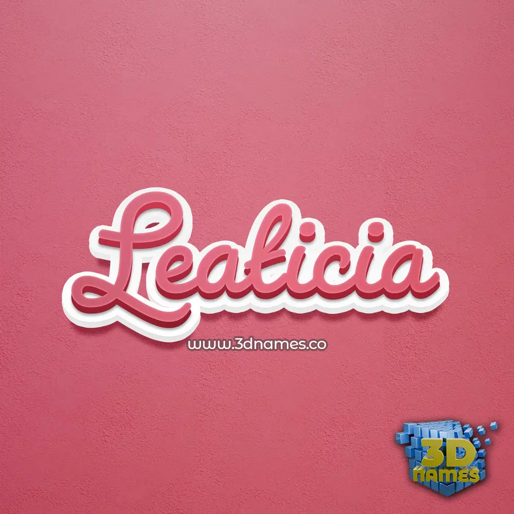 leaticia in Red Scribble style - 3D name wallpaper