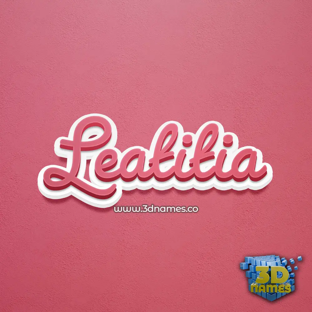 leatitia in Red Scribble style - 3D name wallpaper