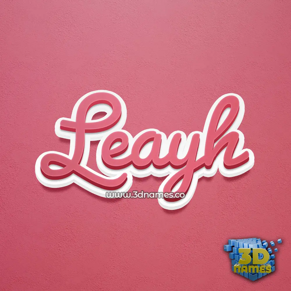 leayh in Red Scribble style - 3D name wallpaper
