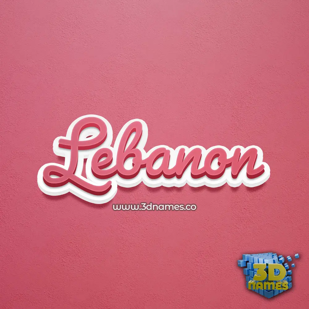 lebanon in Red Scribble style - 3D name wallpaper
