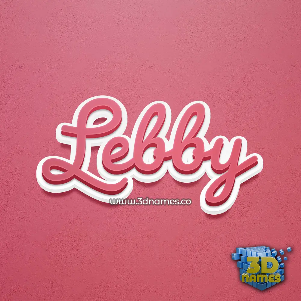 lebby in Red Scribble style - 3D name wallpaper