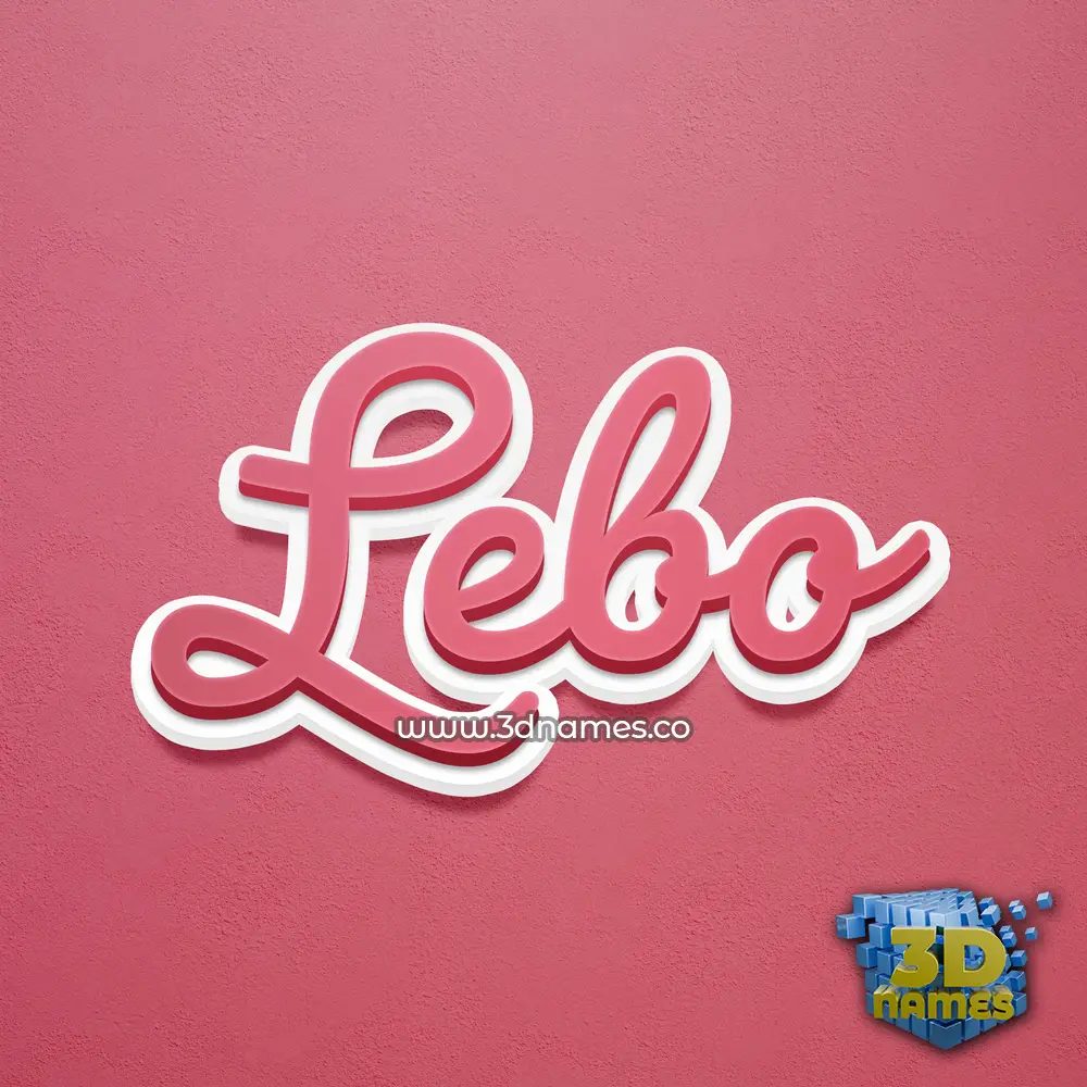 lebo in Red Scribble style - 3D name wallpaper