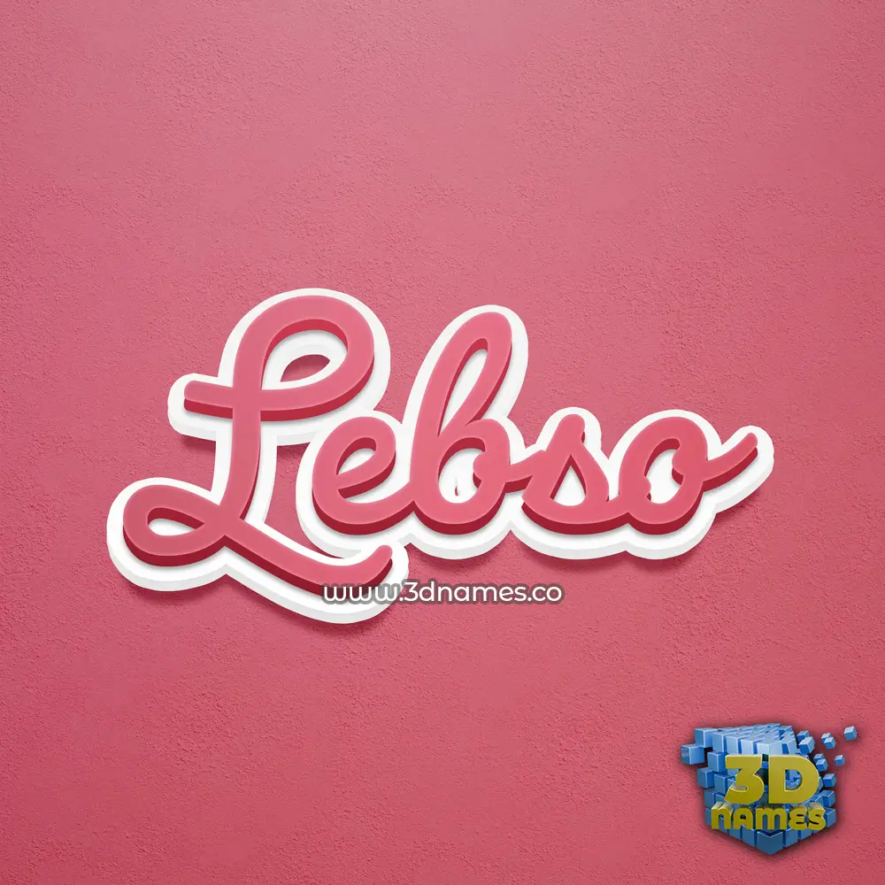 lebso in Red Scribble style - 3D name wallpaper