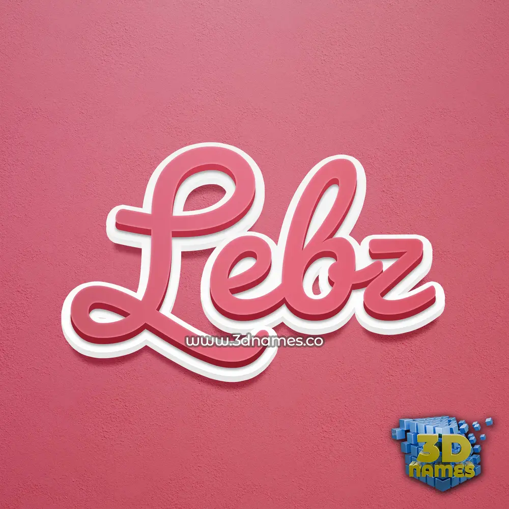 lebz in Red Scribble style - 3D name wallpaper