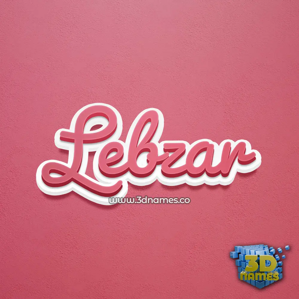 lebzar in Red Scribble style - 3D name wallpaper