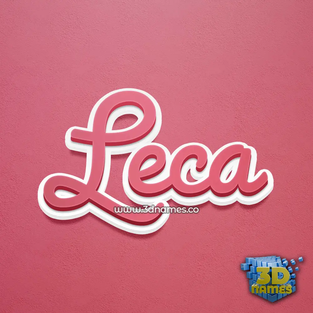 leca in Red Scribble style - 3D name wallpaper