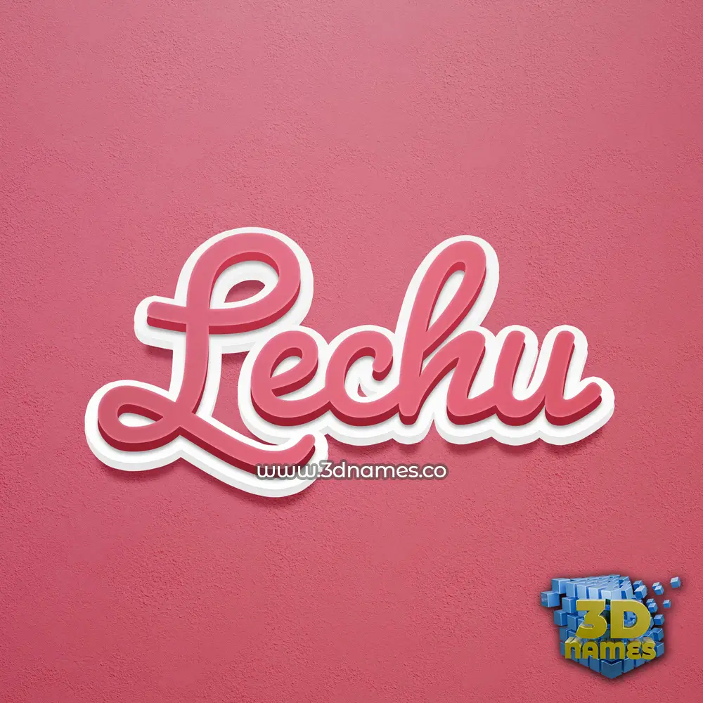 lechu in Red Scribble style - 3D name wallpaper