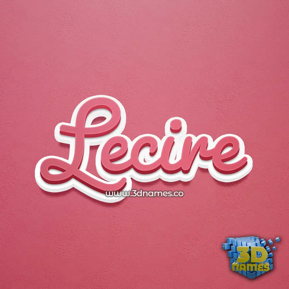 lecire in Red Scribble style - 3D name wallpaper