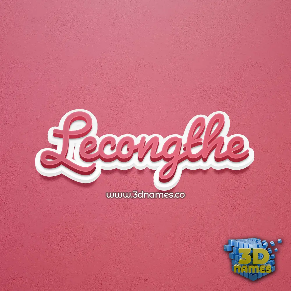 lecongthe in Red Scribble style - 3D name wallpaper