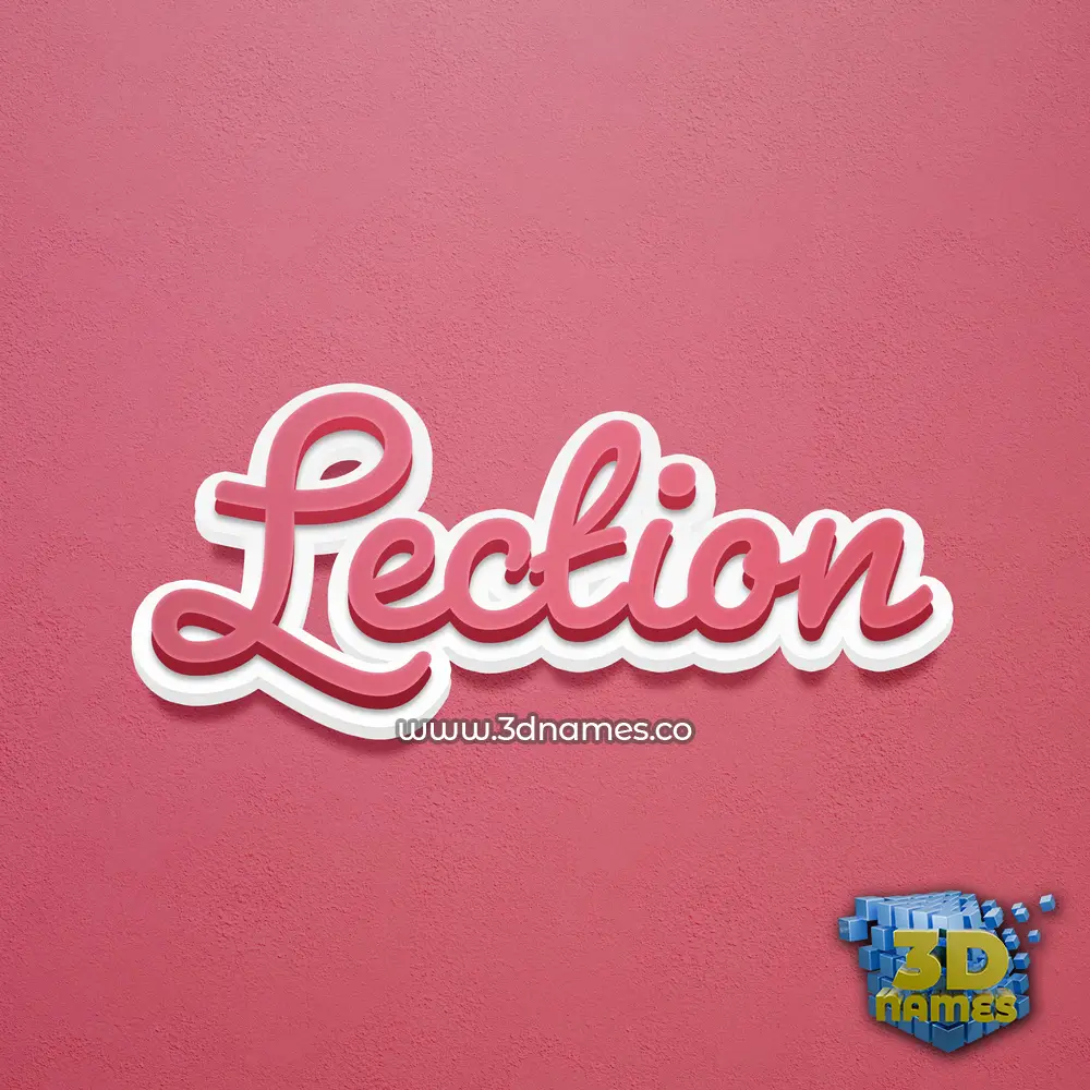 lection in Red Scribble style - 3D name wallpaper