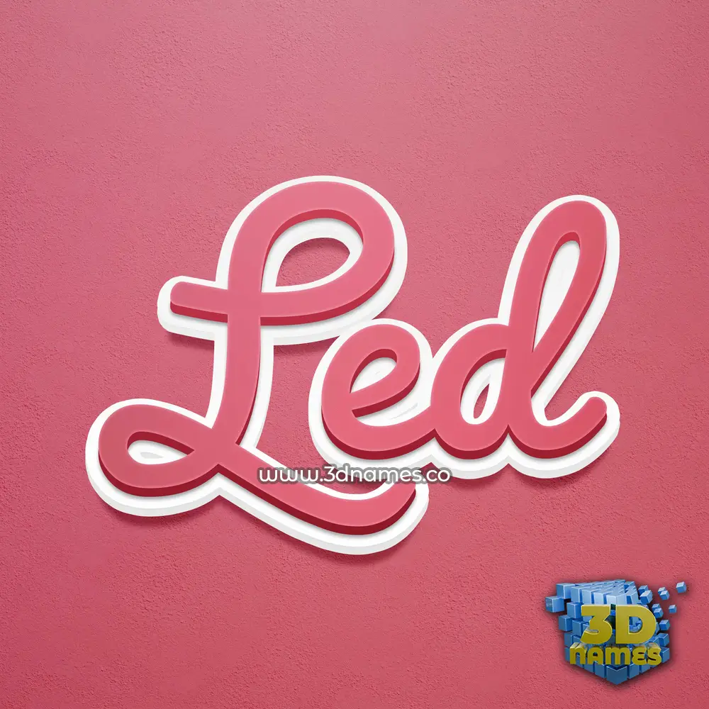 led in Red Scribble style - 3D name wallpaper