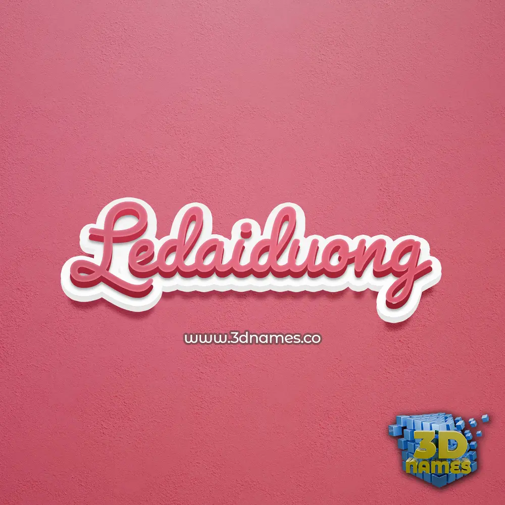 ledaiduong in Red Scribble style - 3D name wallpaper
