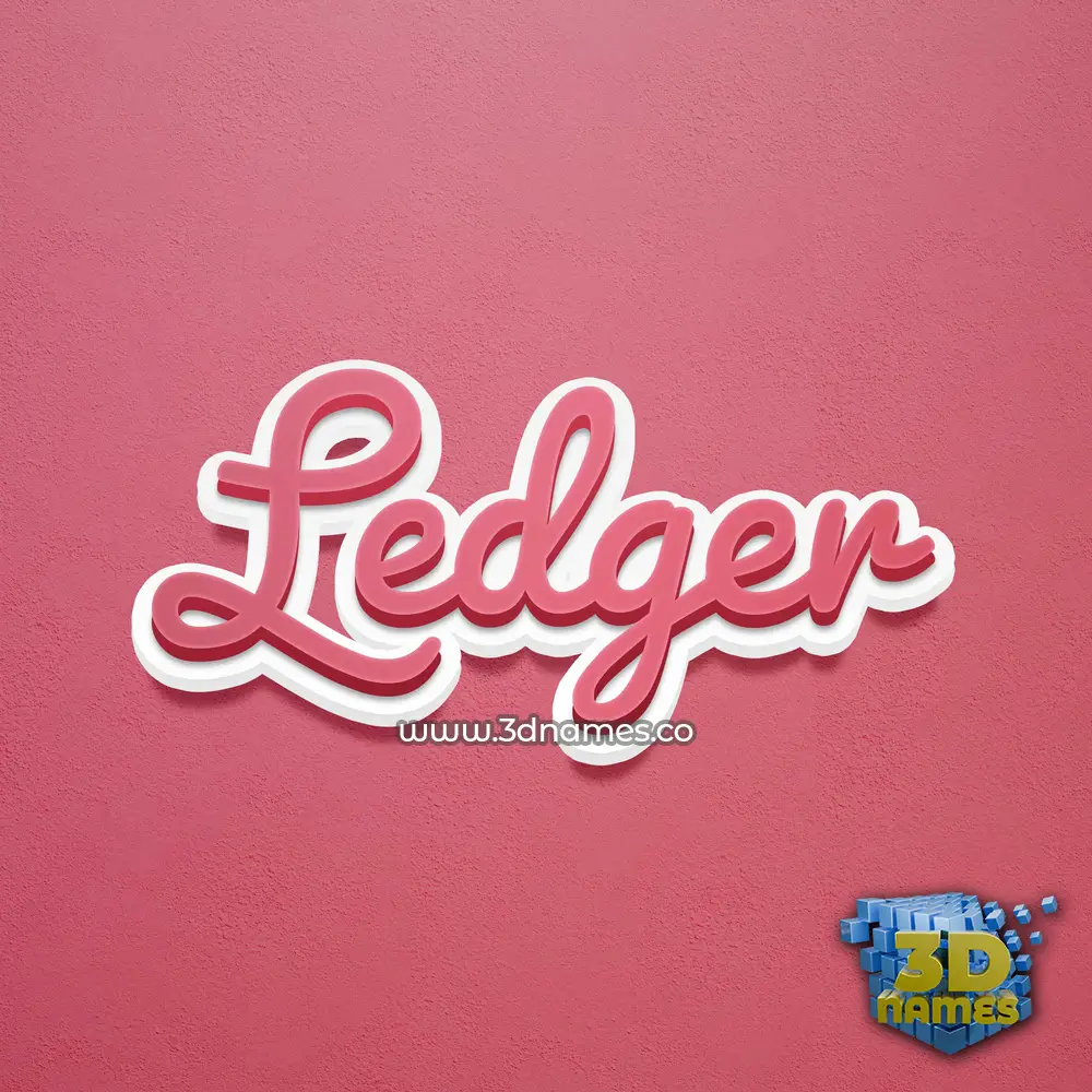 ledger in Red Scribble style - 3D name wallpaper