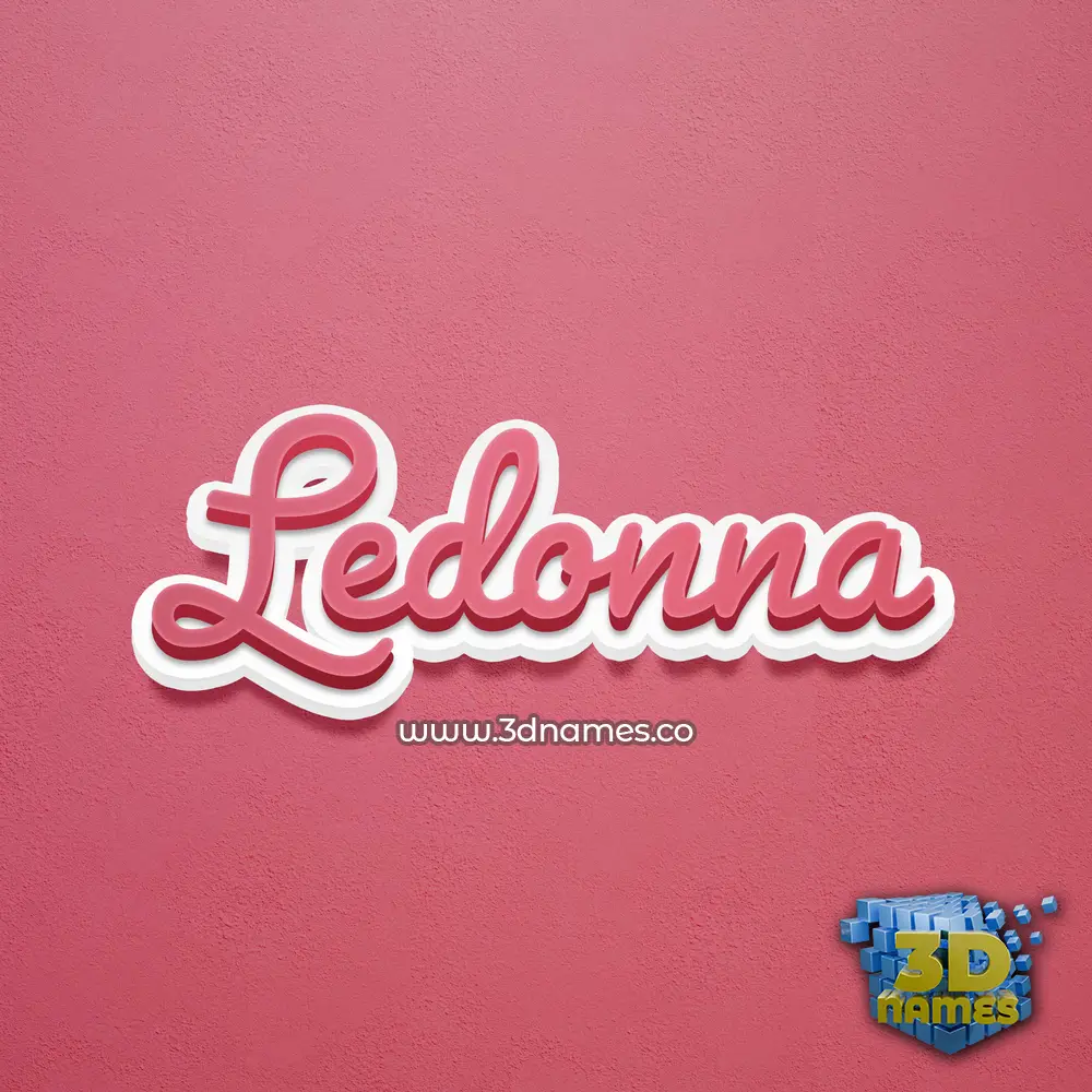 ledonna in Red Scribble style - 3D name wallpaper