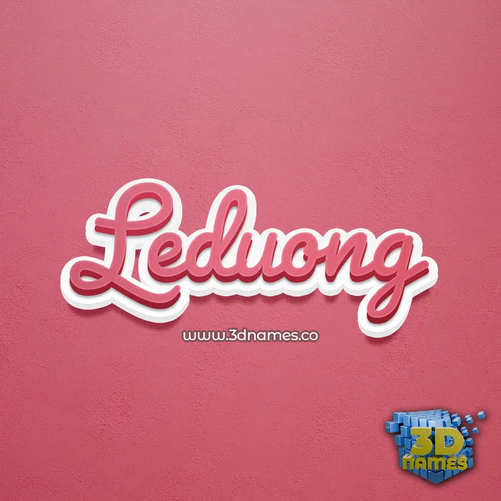 leduong in Red Scribble style - 3D name wallpaper
