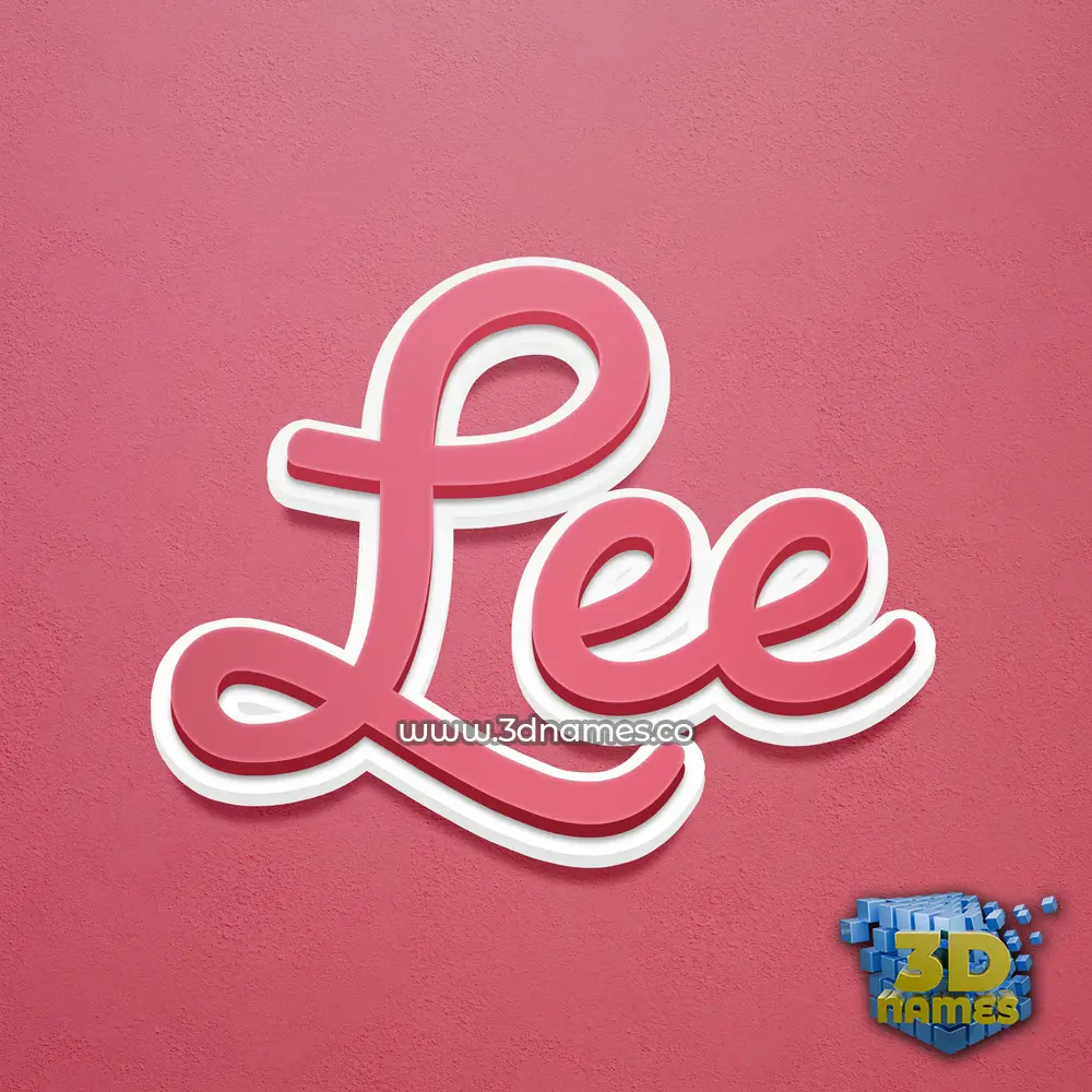 lee in Red Scribble style - 3D name wallpaper