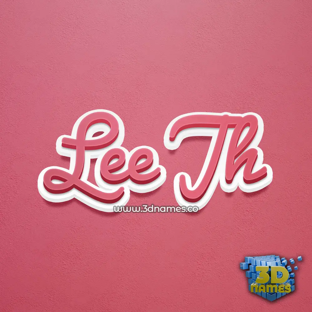 lee jh in Red Scribble style - 3D name wallpaper
