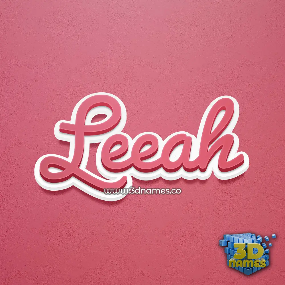 leeah in Red Scribble style - 3D name wallpaper
