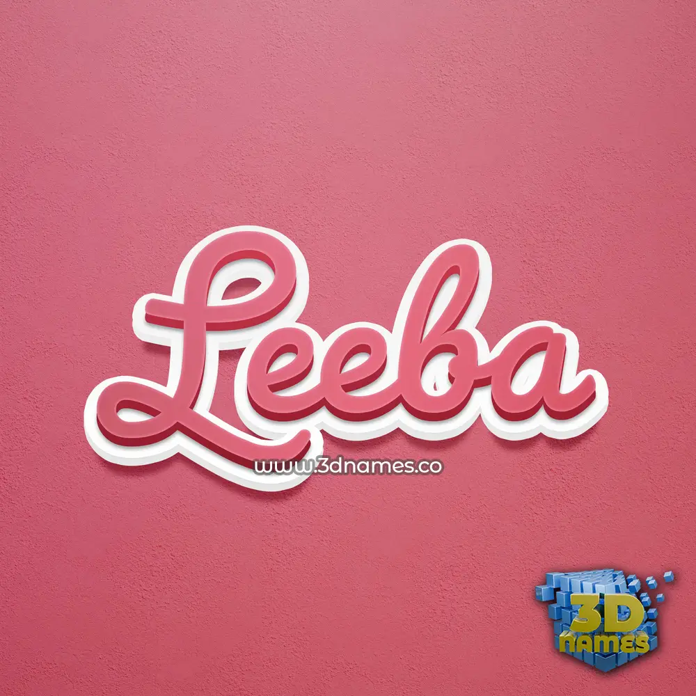 leeba in Red Scribble style - 3D name wallpaper