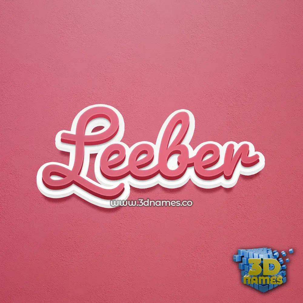leeber in Red Scribble style - 3D name wallpaper