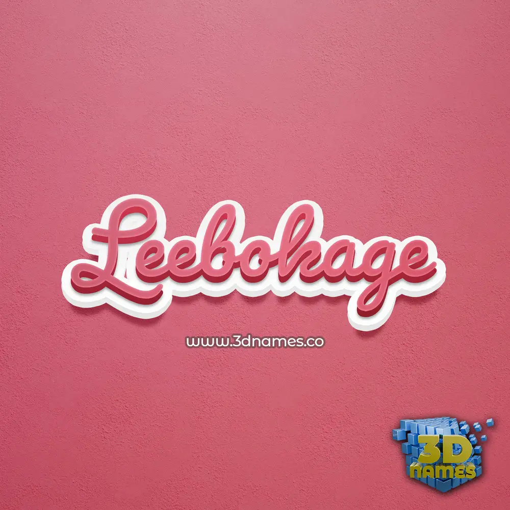 leebokage in Red Scribble style - 3D name wallpaper