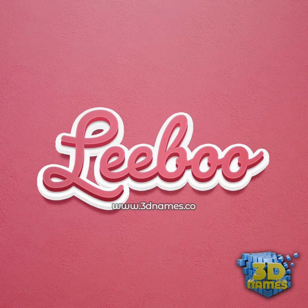 leeboo in Red Scribble style - 3D name wallpaper