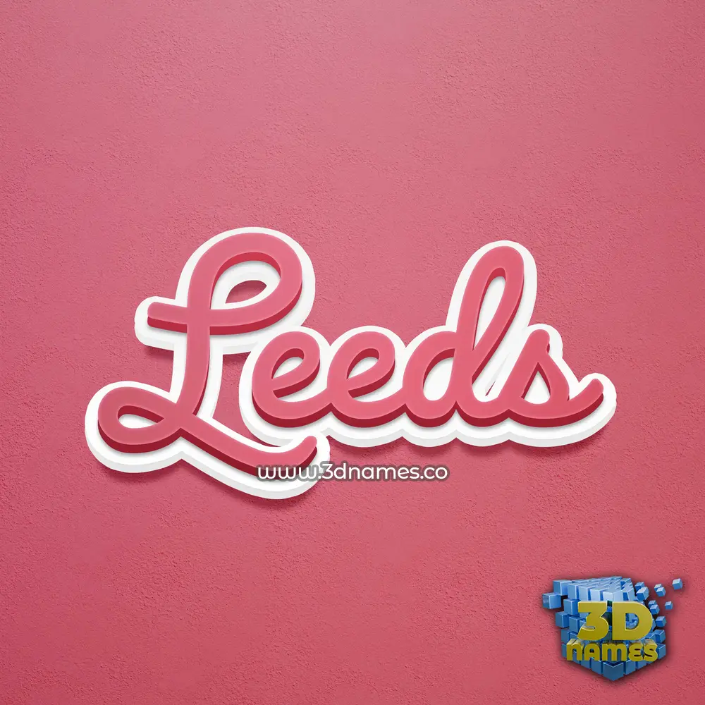 leeds in Red Scribble style - 3D name wallpaper