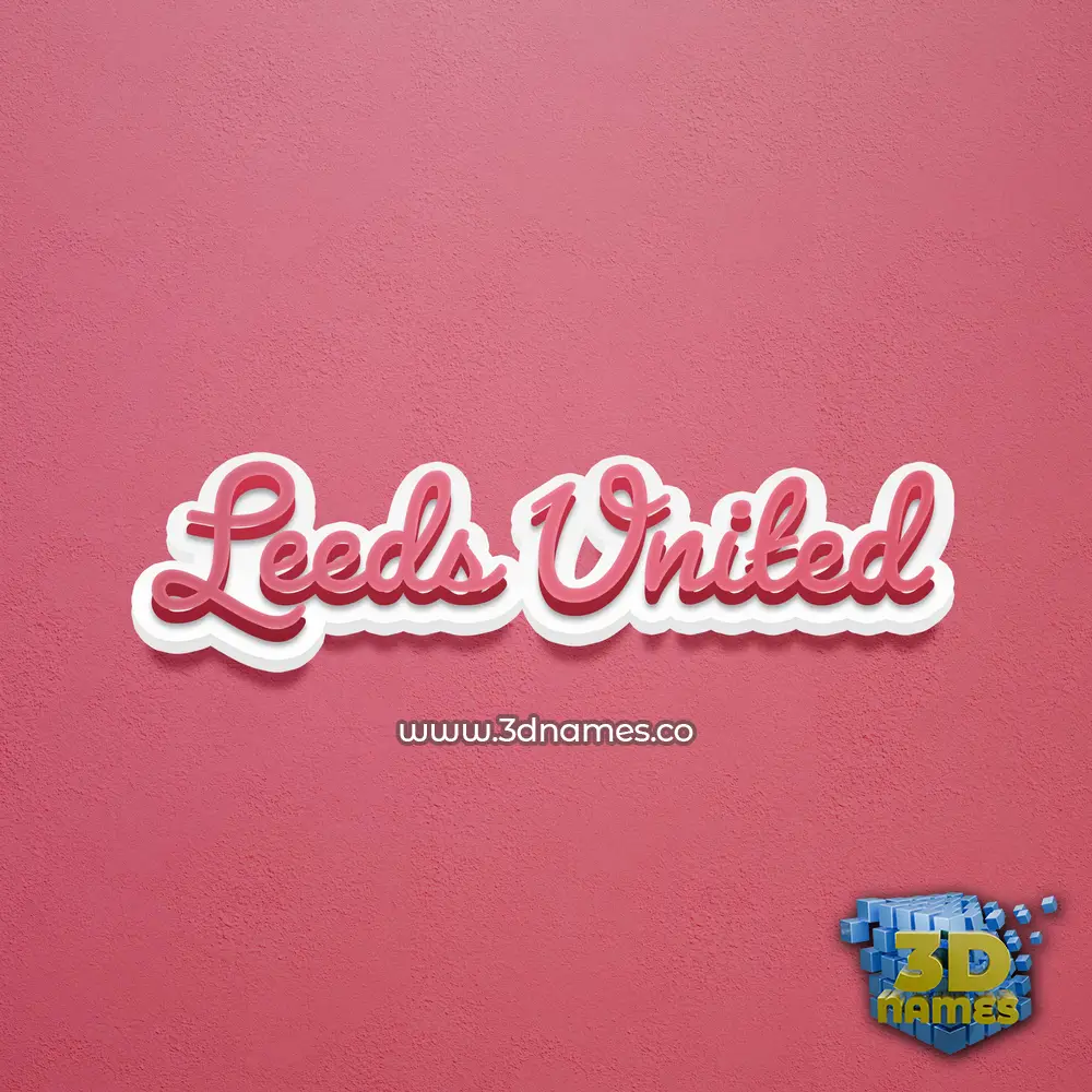 leeds united in Red Scribble style - 3D name wallpaper