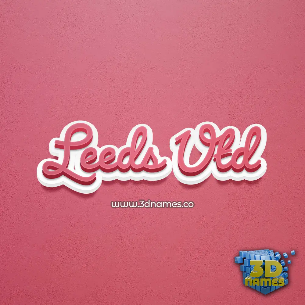 leeds utd in Red Scribble style - 3D name wallpaper