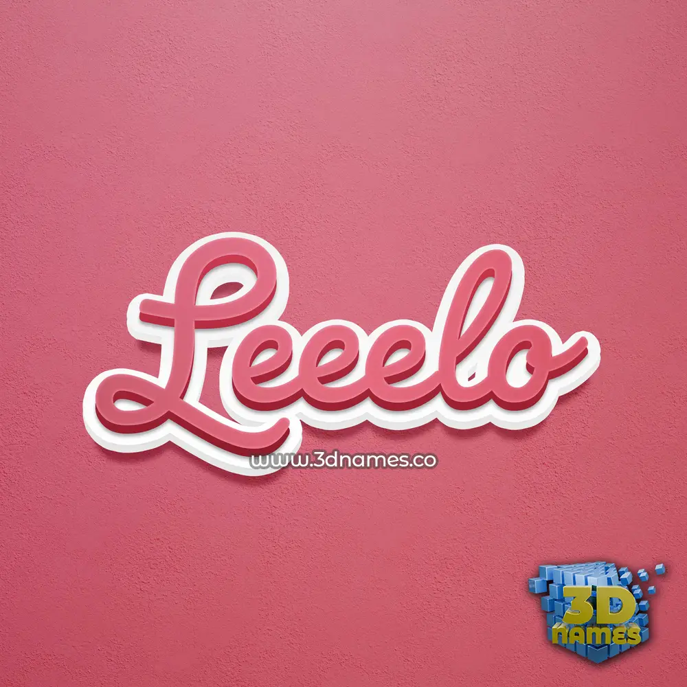 leeelo in Red Scribble style - 3D name wallpaper