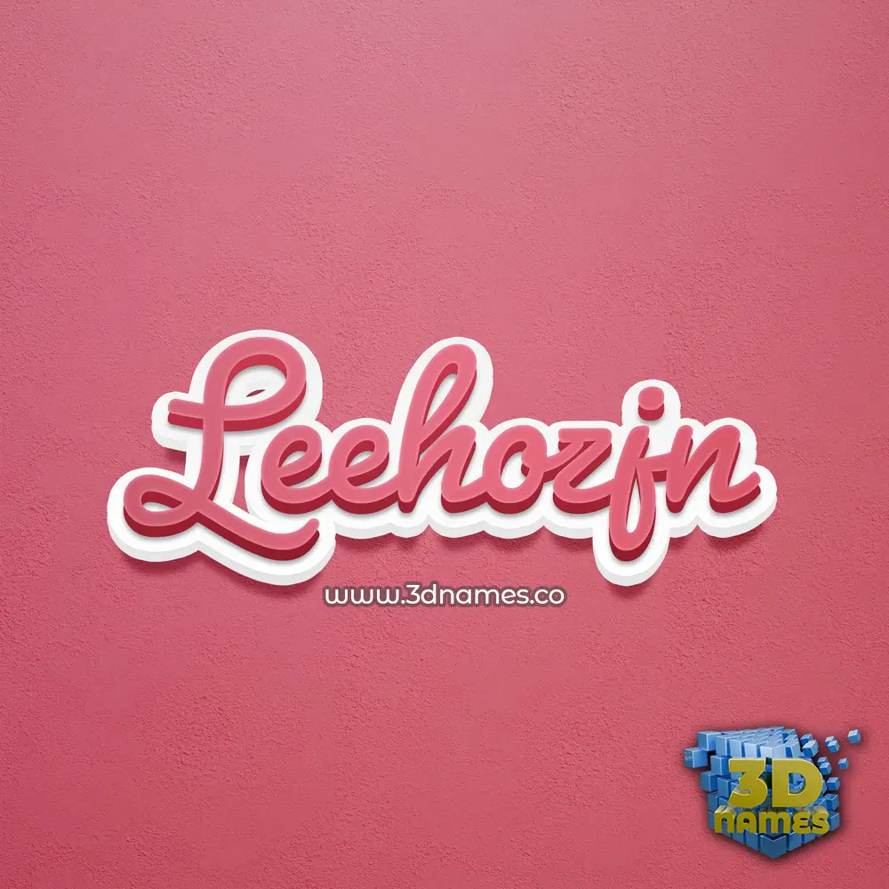 leehozjn in Red Scribble style - 3D name wallpaper
