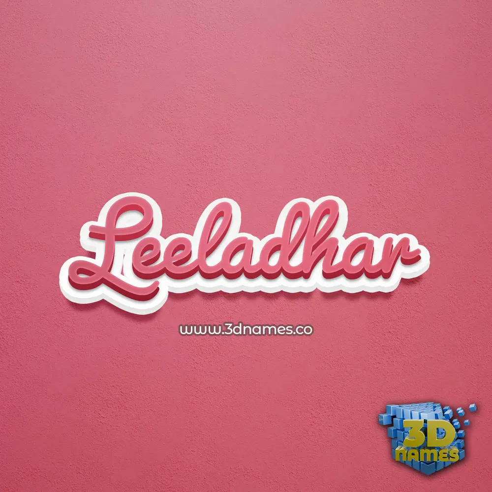 leeladhar in Red Scribble style - 3D name wallpaper