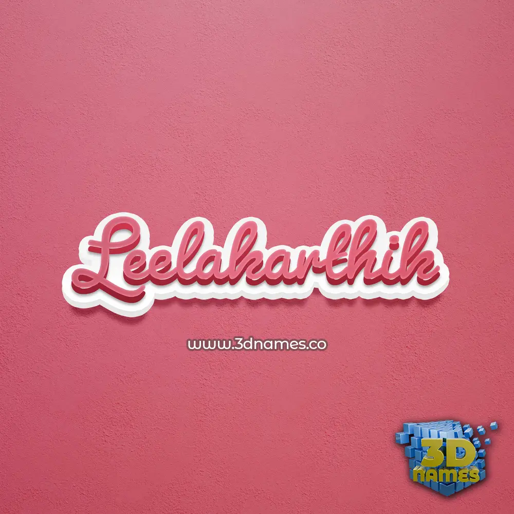 leelakarthik in Red Scribble style - 3D name wallpaper